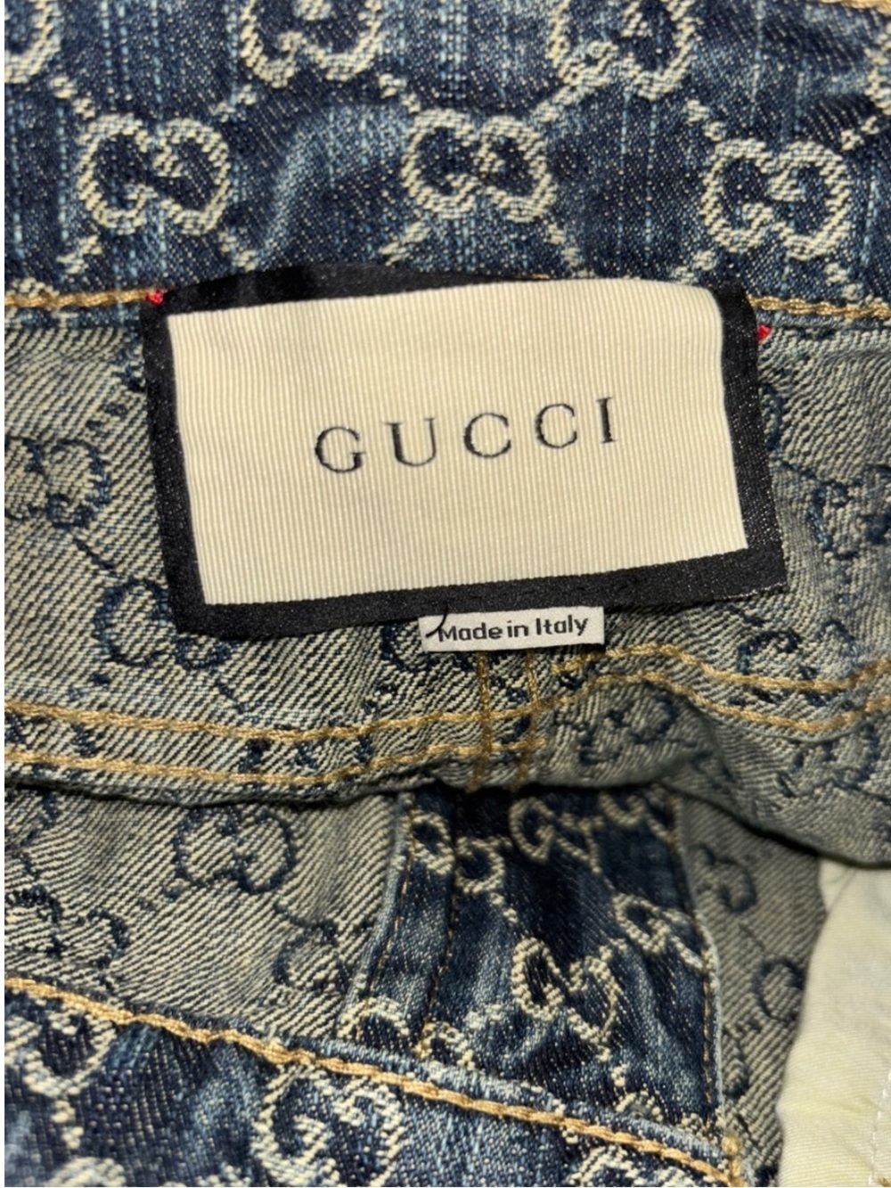 Gucci Blue GG Jacquard Denim Shorts